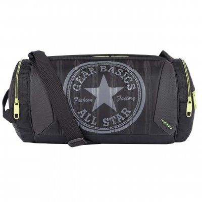 Gear Polyester Black and Green Travel Duffle