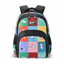 Gear Puffy 3 Compartment Backpack 15"/21L Small Water Resistant School Bag/Casual Backpack/Daypack/Kids Bag for Boys/Girls (Black-Green)