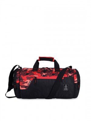 Gear Red & Black Printed Medium Duffel Bag