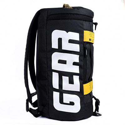 Gear Statement Maxis Duffel-cum-Backpack 34 Ltrs Black-Yellow Travel Duffle for Gym, Biking, Sport