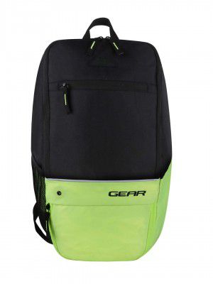Gear SUPERIOR XL 17L Water Resistant Casual Backpack (Black-Fluroscent Green)