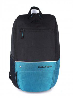 Gear SUPERIOR XL 17L Water Resistant School Bag/Casual Backpack/College Bag for Men/Women (Black-Teal)