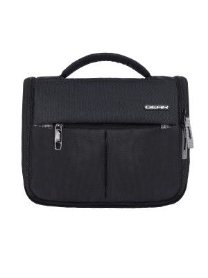 Gear Toilet Pouch 6L Small Waterproof Makeup Kit/Toilet Kit/Travel Bag with Wall Hanging Loop-Black Grey