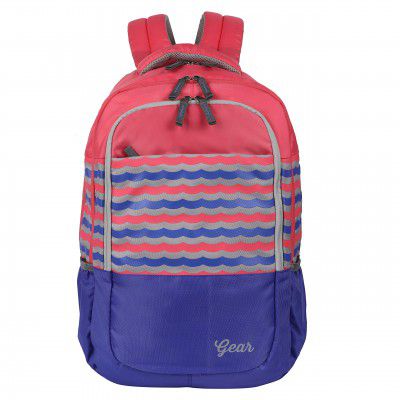 Gear Vibes 29 Ltrs Purple-Pink School Backpack with 3 Compartments (BKPVBES3C080