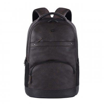 Gear Vintage2 28L Faux Leather Water Resistant Anti Theft Laptop Backpack -Brown