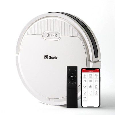 Geek Rover V6 Robotic Wet and Dry Automatic Vacuum Cleaner with Self Charging and Mopping Function, 1500Pa Strong Suction