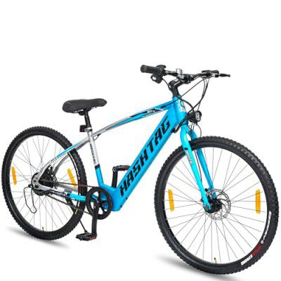 Geekay ETX 26T Hybrid Electric Cycle with Dual Disc Brakes | 2-Year Warranty on Battery & Motor - Electric Blue