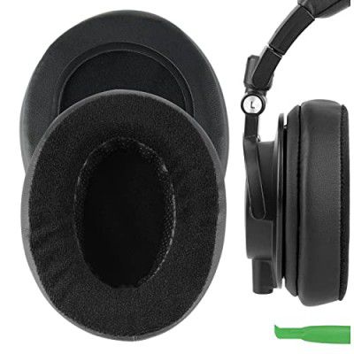 Geekria Earpads for Ath M50, M50x, M50s, M50cwh, M45, M30, M35, M20, HeadphonesEar Pad/Ear Cushion/Ear Cups/Ear Cover/Earpads Repair Parts (Black, Protein Leather/Lint)