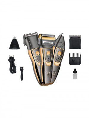 Geemy GM-595 3-in-1 Wireless Beard Nose & Ear Trimmer - 45 Min Runtime (Multicolor)