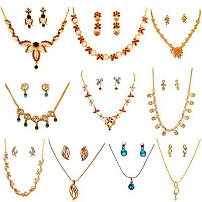 Gehna by Estele Gold Plated Necklace Set For Women