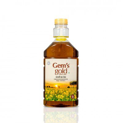 Gems Gold unrefined Cold Pressed Mustard Oil 1L | Smart Bottle