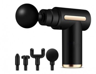 Generic Massage Gun with 4 Attachment Heads, Black, Handheld Percussion Massager