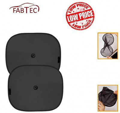 Generic (Unbranded) Universal Car Window Sunshades with Vacuum Cups (Set of 4, Black)