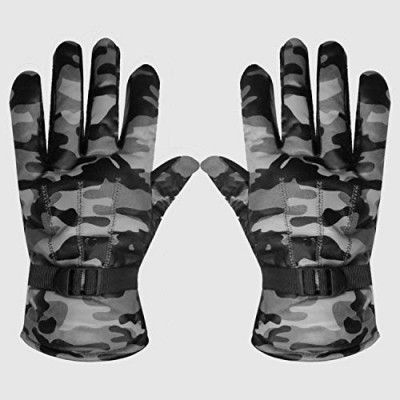 Generic Warm|Full Wind Protection|Snowboard & Skiing Winter Gloves for Men, Grey (1 Pair)