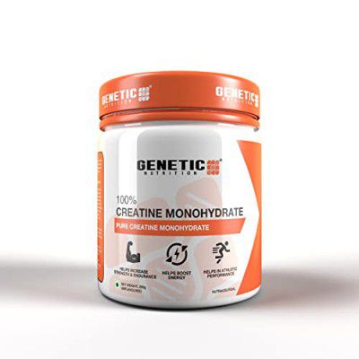 Genetic Nutrition 100% Pure Creatine Monohydrate Powder (Unflavoured)|Pure Creatine Monohydrate Supplement|Helps Increase Strength and Endurance,Helps in Athletic Performance and Boost Energy,200 GM