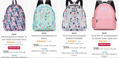Genie Backpacks Starts @Rs 359