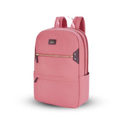 Genie Brooklyn Pink Backpack for Women & Girls with 15.6" Laptop Compartment | College & Office bag