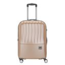 Genie by Safari Palm 66Cm Medium Checkin Trolley Bag Hard Case Polycarbonate 8 Wheels 360 Degree Wheeling Luggage, Gold...