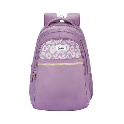 Genie Kira Laptop Backpack in pastel Lavender colour.3 zips