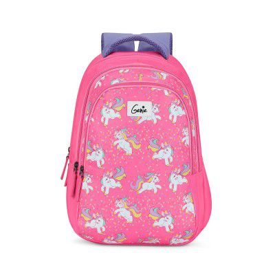 Genie Unicorn School Backpack for Girls |17 In-27 Ltr with Three Compartments