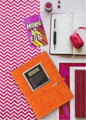 Genius A5 Hard Case Digi Organizer Single Line,Orange,160 Pages, Size-21 x 14.8 x 2 cms