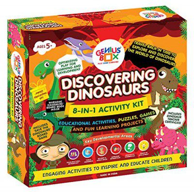 Genius Box - Play some Learning Educational Toy for 5+ Year Age: Discovering Dinosaurs DIY, Activity Kit, Learning Kit, Educational Kit, STEM Toy,Multicolor