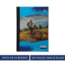Genius - Classic - Pack of 24 books - Single ruled, Blue Adventure, 160 Pages, Size:-29.5 cms x 20.5 cms x 0.8 cms...
