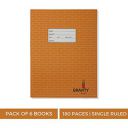Genius - Gravity - Pack of 6 books -Single ruled, Brick design, 180 Pages, Size:-24 cms x 18 cms x 0.8 cms...