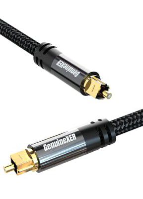 Genuinexer - Speed Is Our Identity® Digital Optical Audio Toslink Cable With 8 Channels 2 Meter (5.1 & 7.1) Nylon Braided Compatible For Tv, Home Theater, Sound Bar,XBox, (Premium, 2M 6.6 Feet)