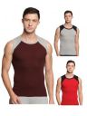 Genx Men's Super Combed Cotton Gym Vest with Sports Style (Pack of 3) (Color May Vary)...