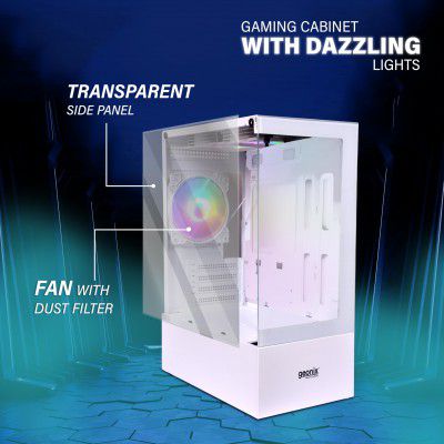 GEONIX Tempered_Glass X30 ATX Gaming Cabinet/Computer Case (White)