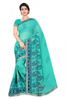 Georgette Saree with Blouse Piece @ 67% Off + Extra 50% Coupon Discount