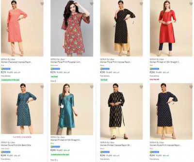 GERUA By Libas Women Straight Kurta Starts at 251