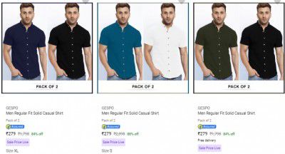 Gespo Casual Shirts Starts ₹279