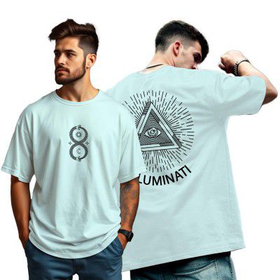 GESPO Men Oversized T-Shirt || Illuminati Back Printed T-Shirt for Men