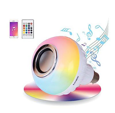 Gesto 12 W Led Wireless Light Bulb with Speaker | Bluetooth Enabled | Rgb Music Light | Colour Changing Remote Control Access | B22 Holder | Home Office Party Bedroom Living Room Décor (Pack 1 | RGB)