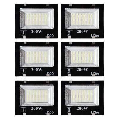 Gesto 200 Watt Ultra Thin Slim Ip66 LED Flood Outdoor Light Cool White Waterproof- 200W,Pack of 6