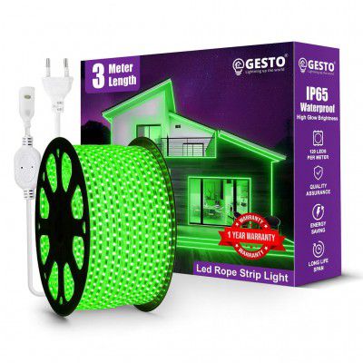 Gesto 3 Meter Rope LED Strip Lights | 120 LED/Mtr Waterproof Outdoor Lights