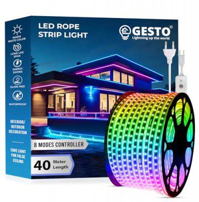 Gesto 40 Meter Rope Led Strip Lights – Outdoor Lights Waterproof for Balcony Decoration, Home Decor