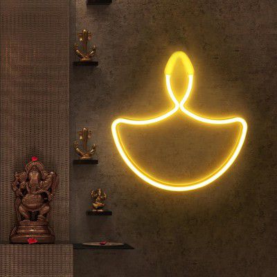 Gesto Diwali Diya Neon Sign Strip lights - LED Neon Strip Rope Lights (Warm White)