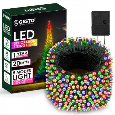Gesto Multicolor Led Serial String Lights – 8 Modes Changing Controller, (25 Meter | Pack of 1)