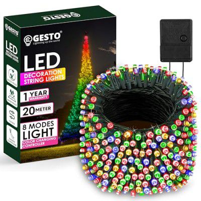 Gesto Multicolor Serial String Led Light with 8 Modes Changing Controller - Waterproof Serial Lights(20 Meter)