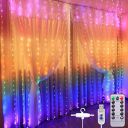 Gesto RGB Curtain Led String Light for Home Decor – USB Fairy Lights with 8 Modes Remote Controller | Hanging Light for Room Decor,Birthday Decoration,Wall Decoration,Diwali Decoration(9.8x9.8 Feet)...