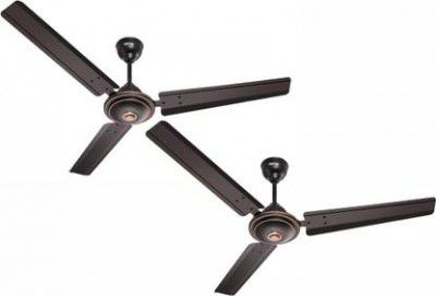 GESTOR Aero Deco Ultra High Speed 48 inch Semi Decorative 1200 mm 3 Blade Ceiling Fan  (Anti Dust | Smoked Brown | Pack of 2)