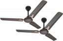 GESTOR Martin Ultra High Speed Decorative 48 Inch 1200 mm 3 Blade Ceiling Fan (Anti Dust | Smocked Brown | Pack of 2)...