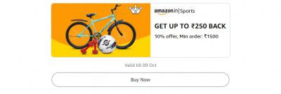 Get 10% up to ₹150 back on minimum orders above ₹1500 on Sports.