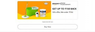 Get 10% up to ₹150 back on minimum orders above ₹750 on Home Improvement.