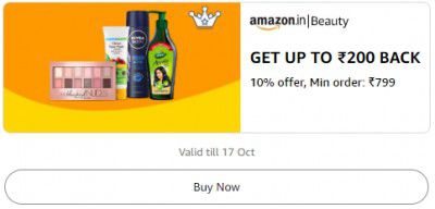 Get 10% up to ₹200 Back Min order ₹799 on Beauty