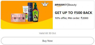 Get 10% up to ₹500 Back Min order ₹2000 on Beauty