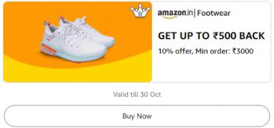 Get 10% up to ₹500 Back Min order ₹3000 on Footwear